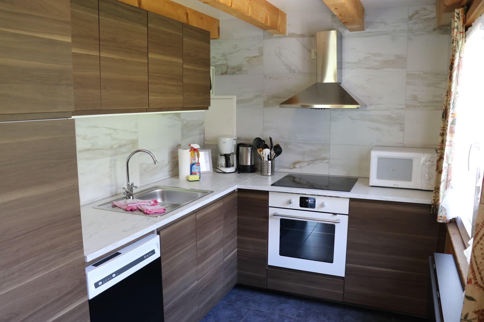 Kitchen of an apartment at the Chalet-Hotel Adler